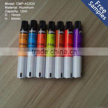 Factory Wholesale Cosmetic Aluminium Water Colour Packaging Tube