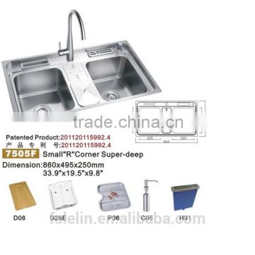 2014 LELIN double bowls stainless steel kichen sinks LL-7505F