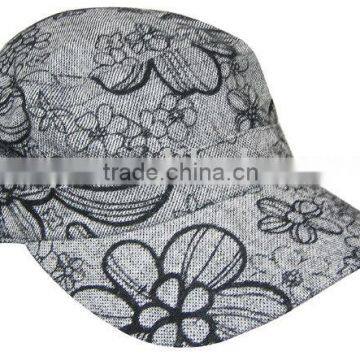 Jacquard fabric military cap