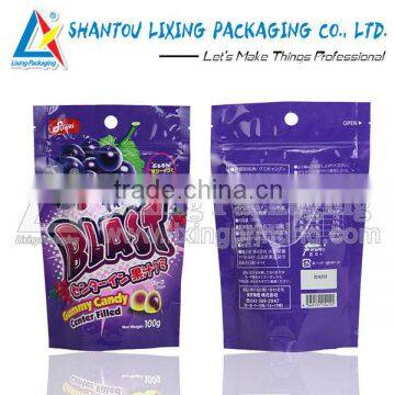 Gummy candy bag with zipper