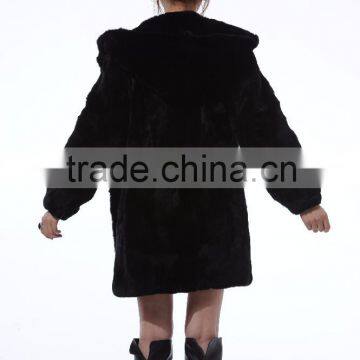 High Quality Rabbit Whole Skin Hat Long Jacket photo-5