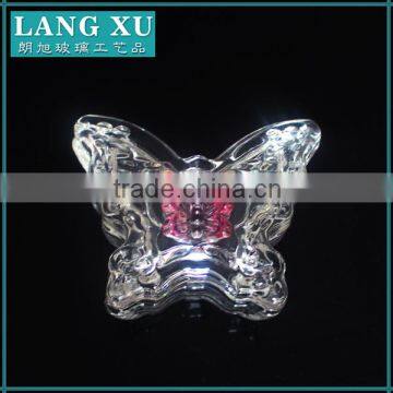 crystal jewelry box with cover,tissue box, glass jewel case in butterfly shape