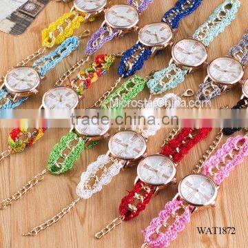 New Classic Geneva Ethnic Braided Analog Quartz Chain Roman Numerals Lady Watch photo-6