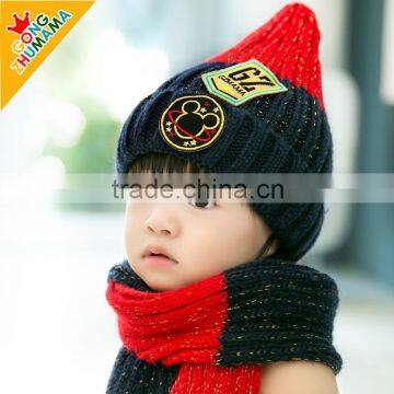 MZ3125 NEW Baby Kids Infant Winter Christmas Warm Knit Hat scraft set