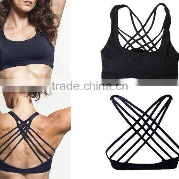 wholesale athletic wear yoga clothing manufacturers sexy cross strap back sports bra