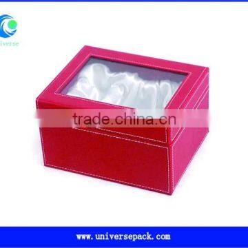 White Satin Lining Red Watch Box Leather For Best Sale Boxes Custom