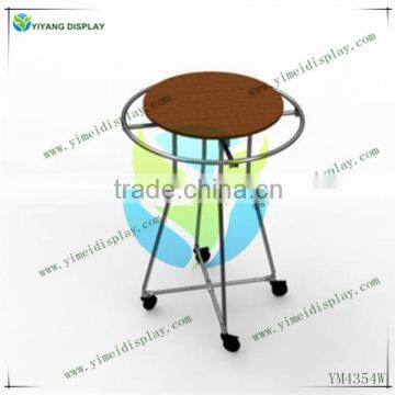 metal round shop display stands double sides unit display rack with wheels YM4354W