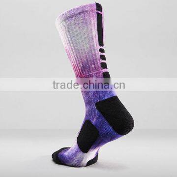 Oem Different Vivid Color Custom Sublimated Starry Night Galaxy Socks photo-2
