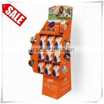 Supermarket clean cardboard floor display stand rack