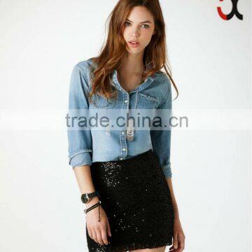 women style fashion denim shirts (JX010)