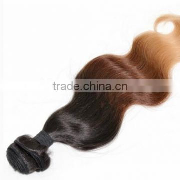 100% human ombre hair braiding hair, brazilian ombre weave hair, sew in human hair weave ombre hair