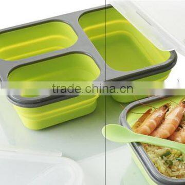 Food grade foldable silicone lunch box