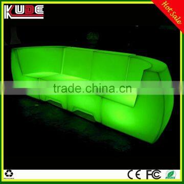 Outdoor Plastic Light up LED Sectional Sofa Used in Bar Nightclub