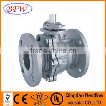 2pcs cast steel floating ball valve flange end