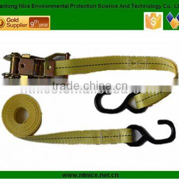 Yellow Ratchet Strap tie down S hook