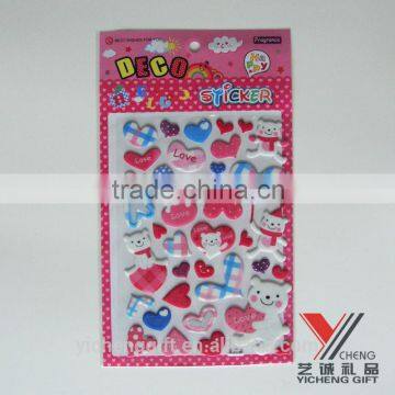 2015 Hot Sale Heart Shape Funny Puffy Sticker