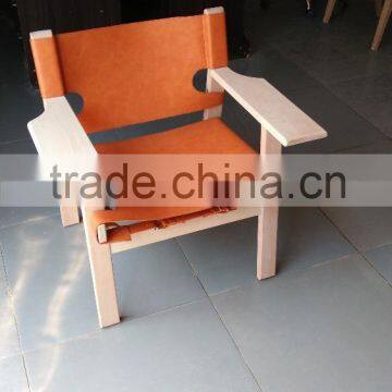 LEISURE CHAIR: MODERN LEISURE CHAIR WITH LEATHER BACK