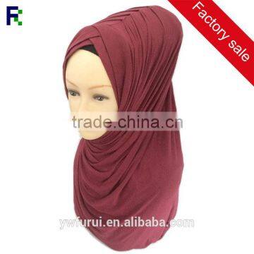 Fashion Beauty Women Wholesale Wrinkle Bonnet Scarf Muslim Islamic Shawl