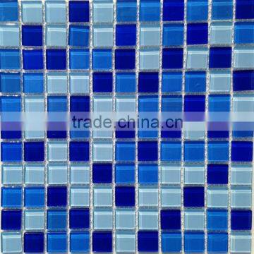 25X25 bule glass mosaic for bathroom wall swimming pool