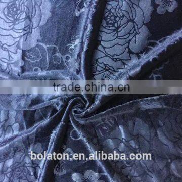 92% Poly and 8%Spandex Navy Velvet Fabric for Girls Dresses