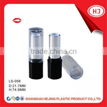 Empty round shape black color lipstick tube container