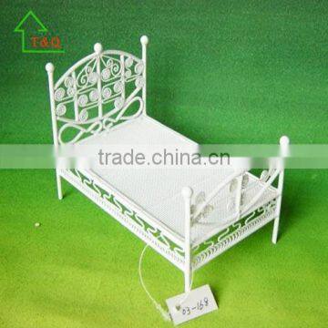 Lovely Miniature Dollhouse Furniture Biz White Iron Bed