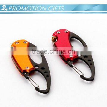 multifuncition carabiner hook with knife aluminium & stainless steel carabiner hook