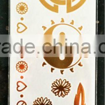 NEW gold silver flash tattoo with stock glitter metallic temporary tattoo, 2014 new and high quality tattoo