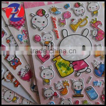 new arrived lovely customized printed craft unique elegant fancy 3D pvc puffy sticker