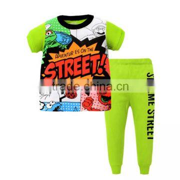 New fashion in china short sleeve funny cotton boys pyjamas