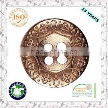 Oeko-tex approved custom made 4-hole metal button