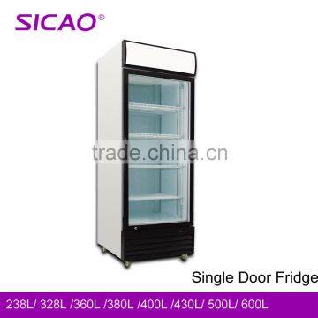 430L Fan Cooling single glass door beverage fridge from china