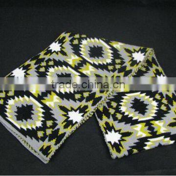 Hot sale 100% acrylic jacquard knitting navajo Na Aztec mens scarf