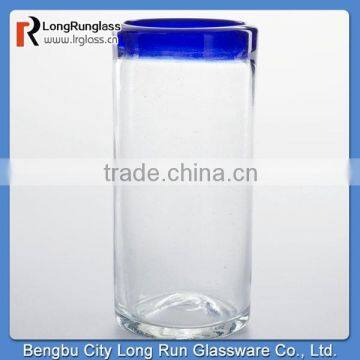 LongRun 11oz Blue Rocco Highball Glasses Hand Made Tall Glass Tumbler