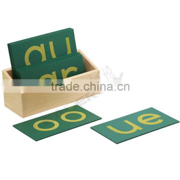 Montessori wooden equipment letterslower case print double sandpaper Letters with box