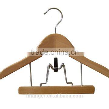 WOODEN TROUSER CLAMP KIDS HANGERS WHOLESALE, High quality clamp wooden hanger, clothes hanger for coat and pants, skirts.