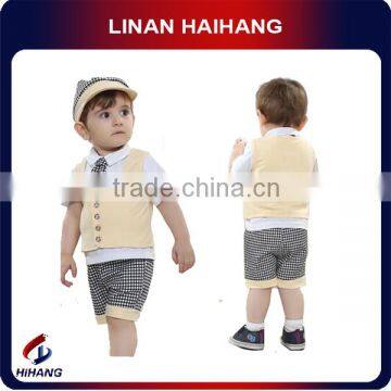 China supplier cotton t-shirt vest pants 3pcs sets baby clothing