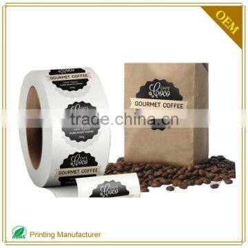 Handmade Customized Labels For Coffee Bags Designs With LOGO Printed