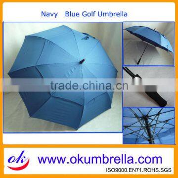 Navy blue golf umbrella with double canopy