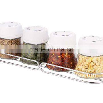 SINOGLASS 4 Pcs Cone Glass Spice Jars Set