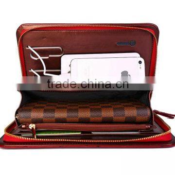 Black Leather Handbag with Power Bank