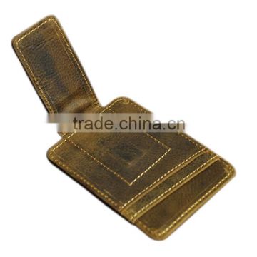 Boshiho crazy horse leather wallet to clips