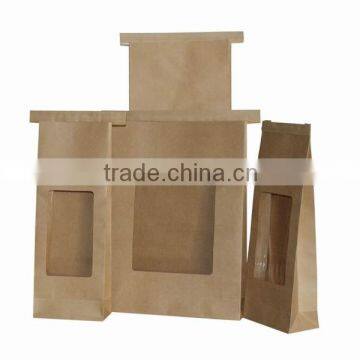Kraft paper bag for coffee beans,kraft paper bag with window,kraft paper bag with heat seal