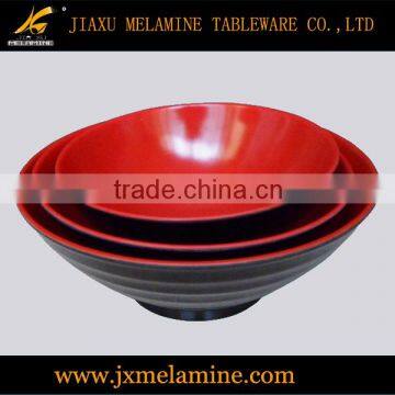 melamine ware red and black color line bowl