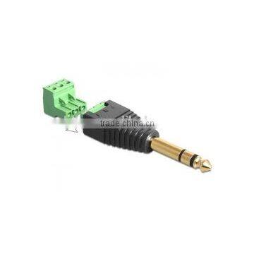 6.35mm 1/4" Audio Stereo Male Plug To Screw Video Balun Terminal Adapter Audio plug Audio connecoter