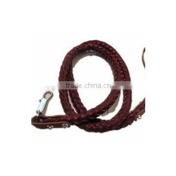 2012 Stylish Large Braided Genuine Leather Dog Chain Leashes