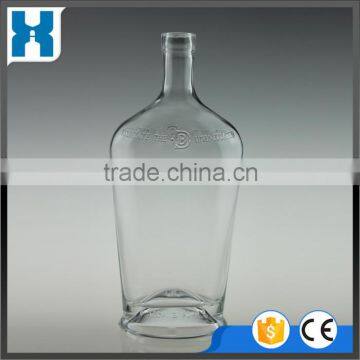 EMPTY WHISKEY UNIQUE 1 LITER GLASS BOTTLE