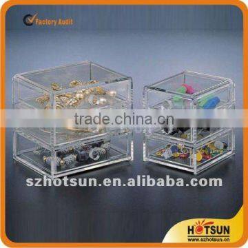 family use acrylic jewelry box holder display with tiers