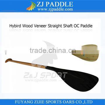 Wood Veneer Carbon Fiber Outrigger Canoe Paddle With Wood Straight Shaft