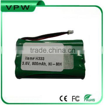 China Battery Supplier Rechargeable NI-MH 5/4AAA 3.6V 800mAh Battery pack for Cordless Phone